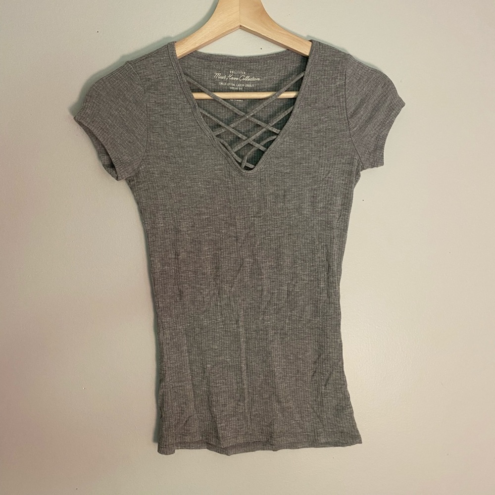 Hollister criss-cross shirt